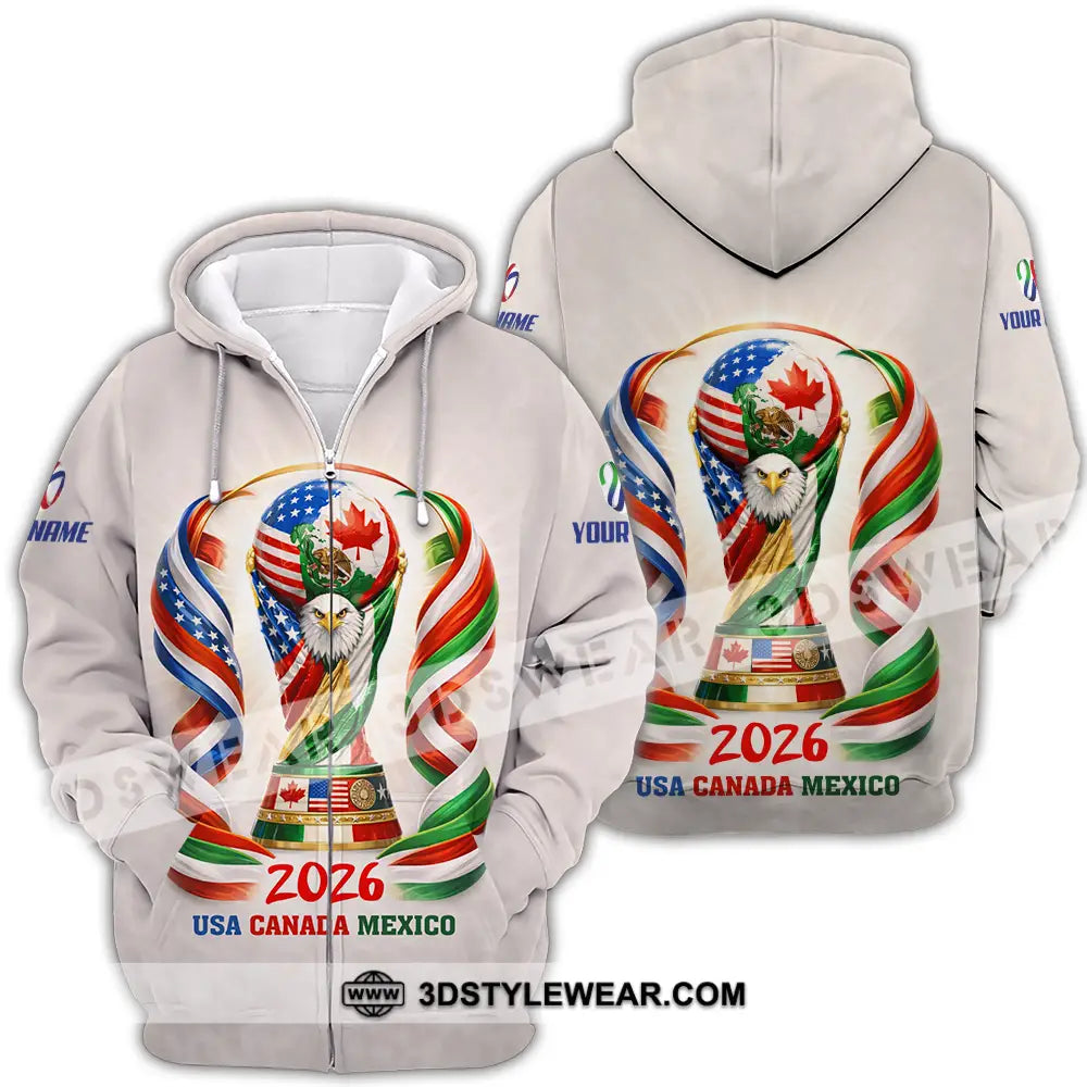 Unisex Shirt - Custom World Cup 2026 3D Shirt Zipper Hoodie / S T-shirt