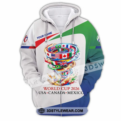 Unisex Shirt - Custom World Cup 2026 3D Shirt Zipper Hoodie / S T-shirt