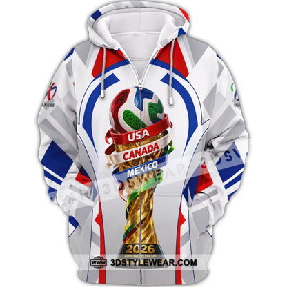 Unisex Shirt - Custom World Cup 2026 3D Shirt Zipper Hoodie / S T-shirt