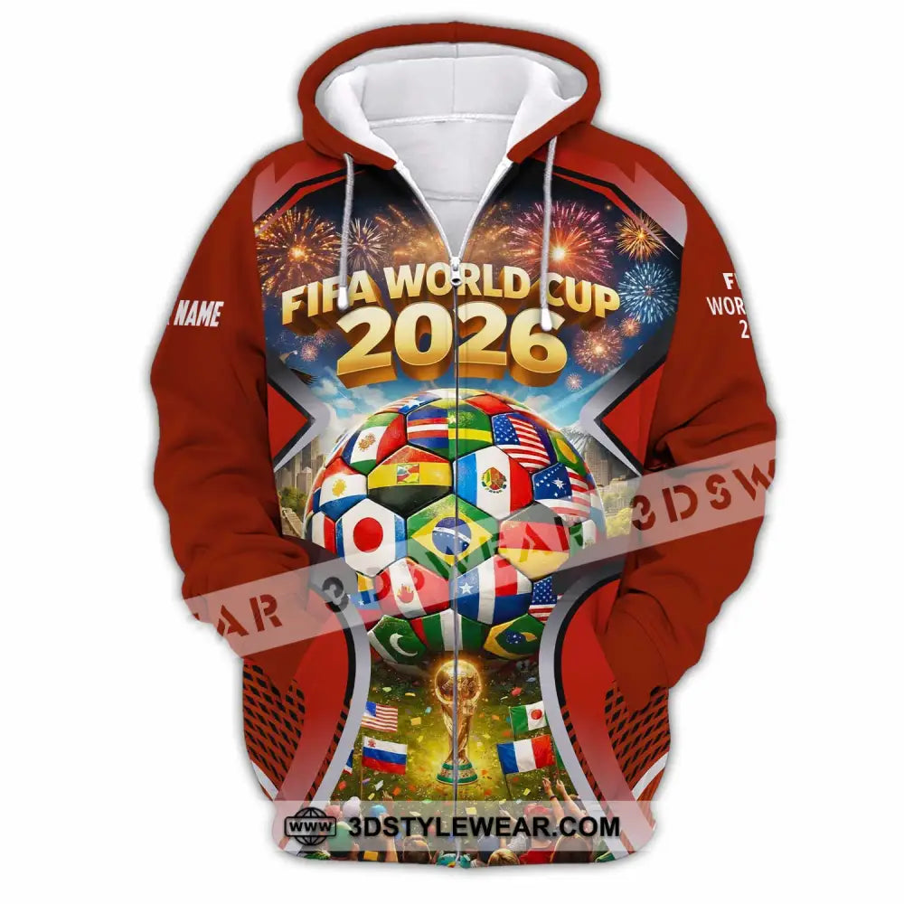 Unisex Shirt - Custom World Cup 2026 3D Shirt Zipper Hoodie / S T-shirt