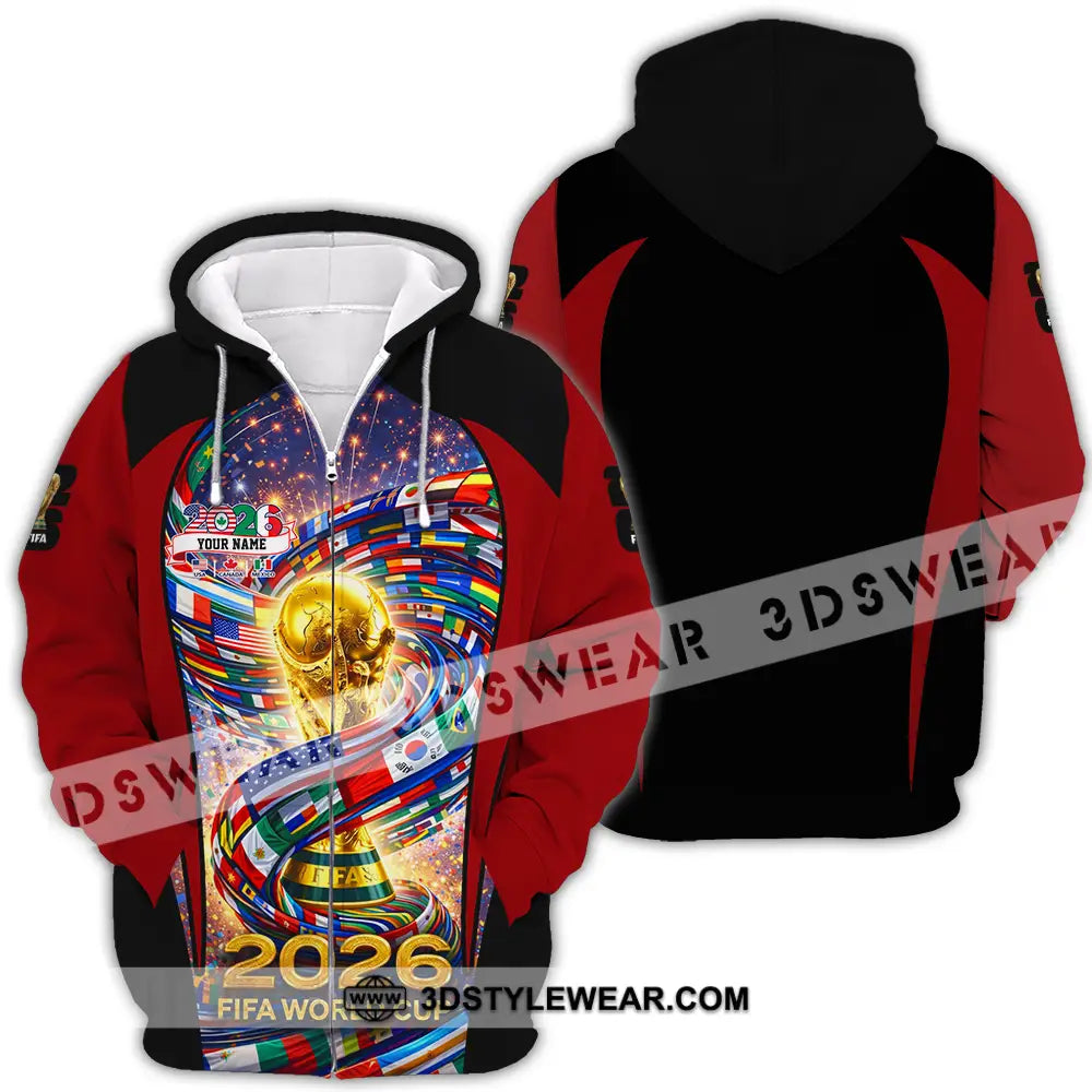 Unisex Shirt - Custom World Cup 2026 3D Shirt Zipper Hoodie / S T-shirt
