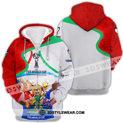 Unisex Shirt - Custom World Cup 2026 3D Shirt Zipper Hoodie / S T-shirt