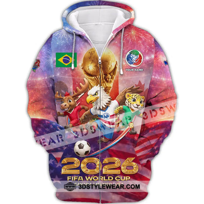 Unisex Shirt - Custom World Cup 2026 3D Shirt Zipper Hoodie / S T-shirt