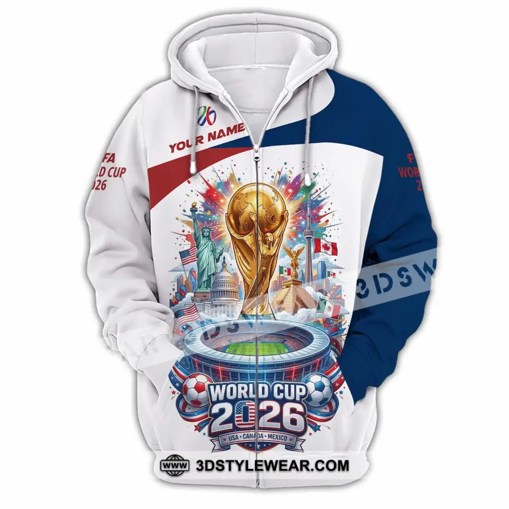 Unisex Shirt - Custom World Cup 2026 3D Shirt - Zipper Hoodie / S - T-shirt