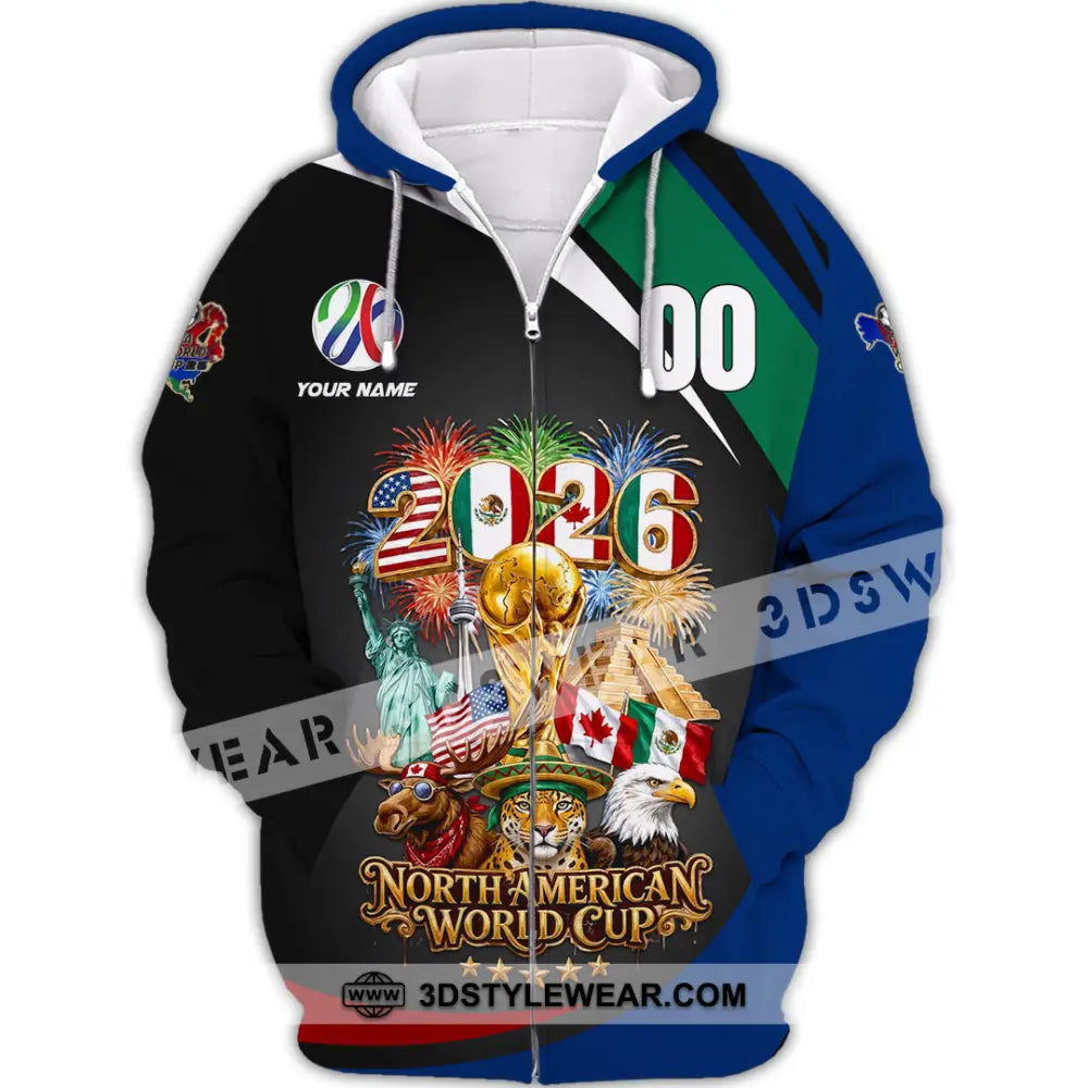 Unisex Shirt - Custom World Cup 2026 3D Shirt - Zipper Hoodie / S - T-shirt
