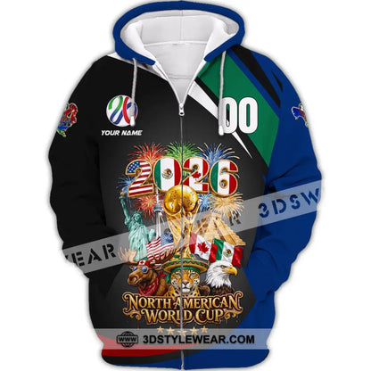 Unisex Shirt - Custom World Cup 2026 3D Shirt - Zipper Hoodie / S - T-shirt
