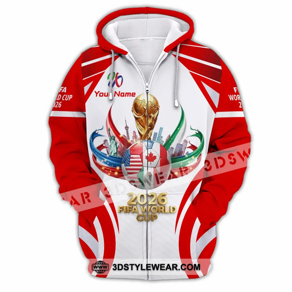 Unisex Shirt - Custom World Cup 2026 3D Shirt Zipper Hoodie / S T-shirt