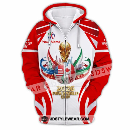 Unisex Shirt - Custom World Cup 2026 3D Shirt Zipper Hoodie / S T-shirt