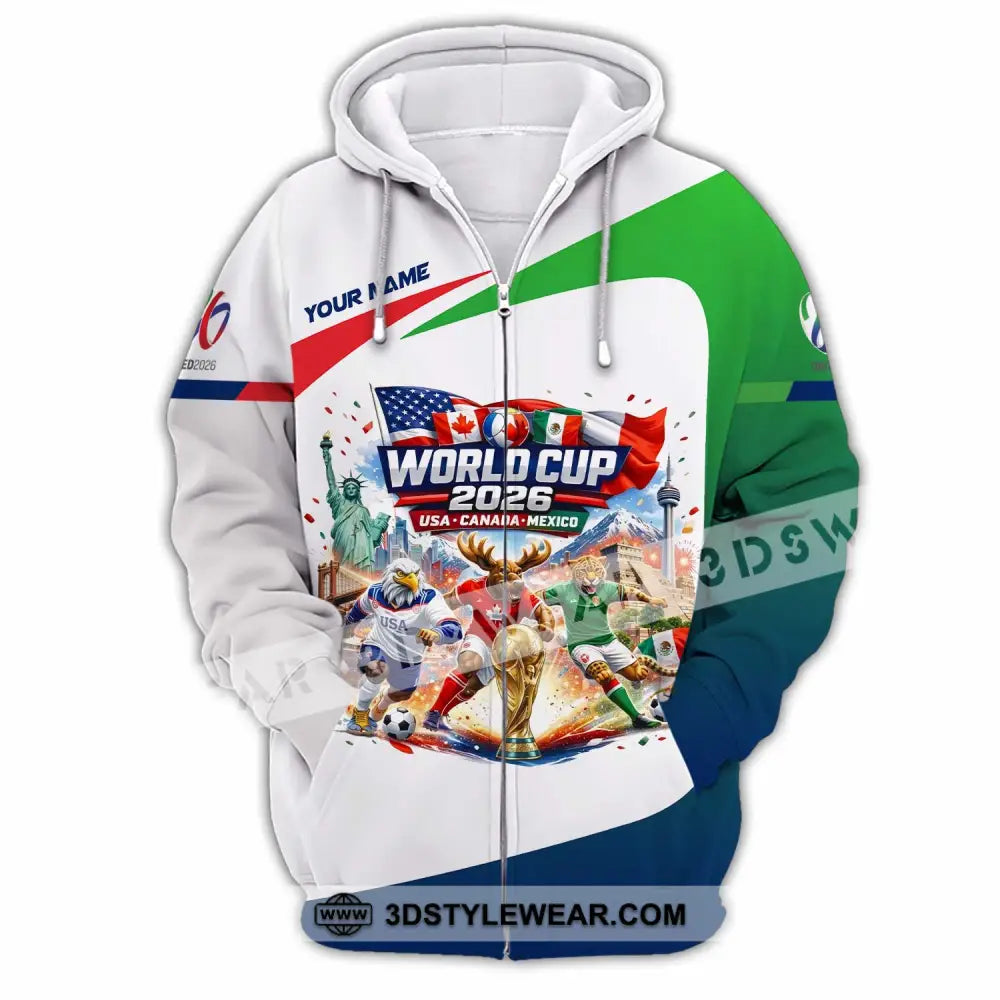 Unisex Shirt - Custom World Cup 2026 3D Shirt Zipper Hoodie / S T-shirt