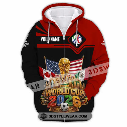 Unisex Shirt - Custom World Cup 2026 3D Shirt - Zipper Hoodie / S - T-shirt