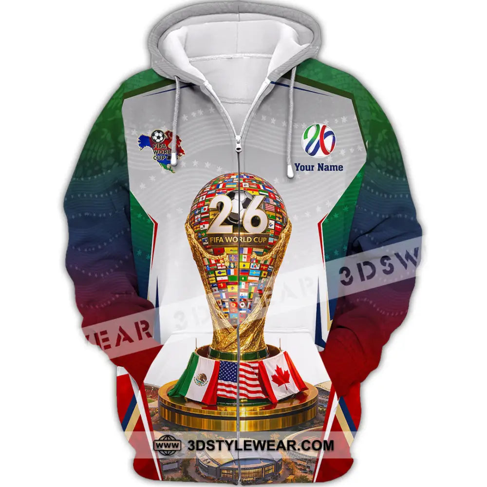 Unisex Shirt - Custom World Cup 2026 3D Shirt - Zipper Hoodie / S - T-shirt