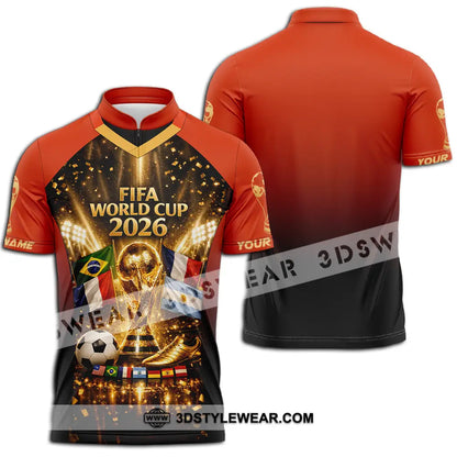Unisex Shirt - Custom World Cup 2026 3D Shirt Zipper Polo Shirt / S T-shirt