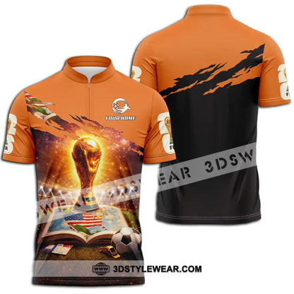 Unisex Shirt - Custom World Cup 2026 3D Shirt Zipper Polo Shirt / S T-shirt