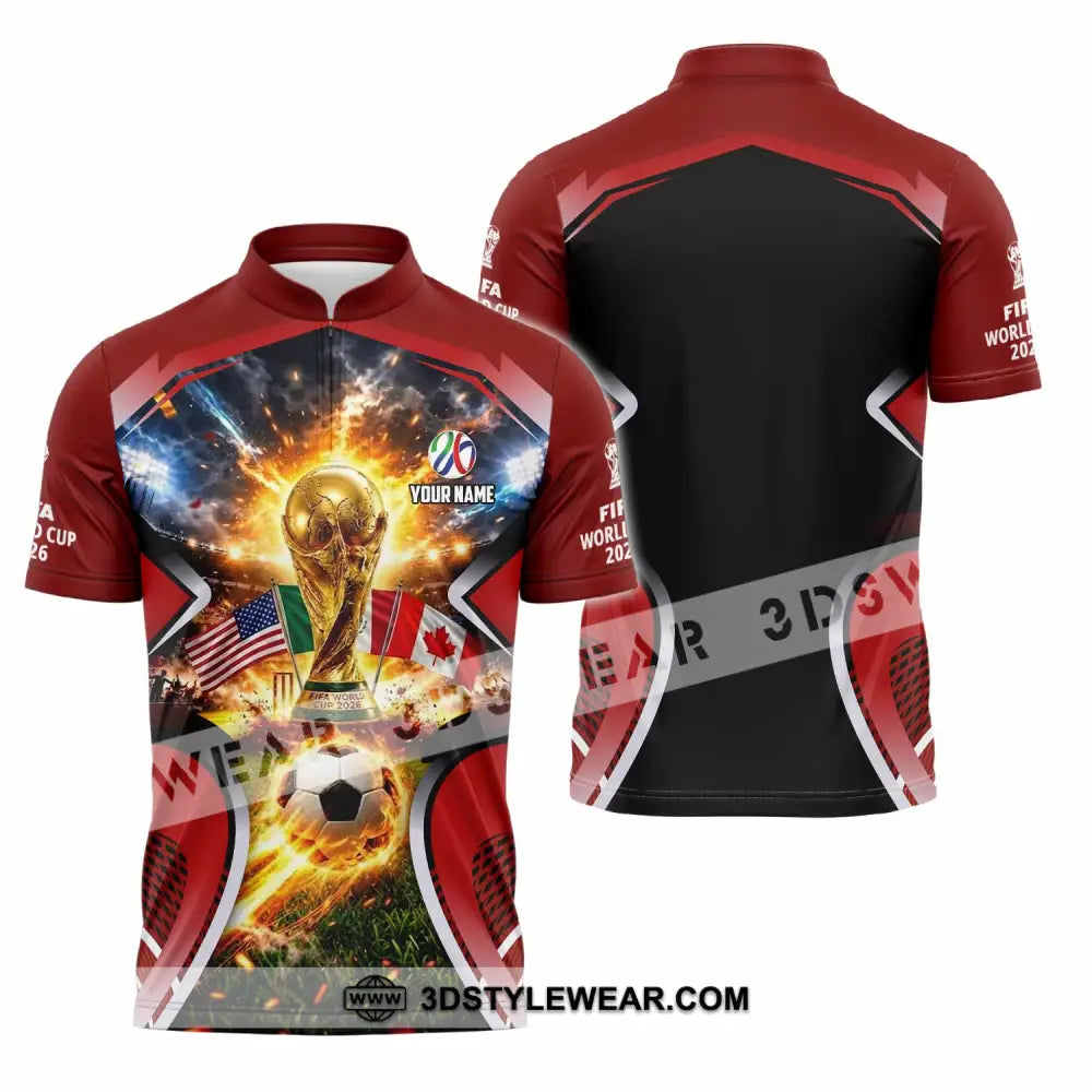 Unisex Shirt - Custom World Cup 2026 3D Shirt - Zipper Polo Shirt / S - T-shirt