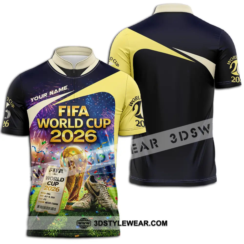 Unisex Shirt - Custom World Cup 2026 3D Shirt Zipper Polo Shirt / S T-shirt