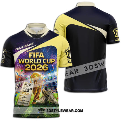Unisex Shirt - Custom World Cup 2026 3D Shirt Zipper Polo Shirt / S T-shirt