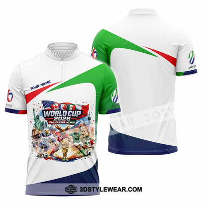 Unisex Shirt - Custom World Cup 2026 3D Shirt Zipper Polo Shirt / S T-shirt