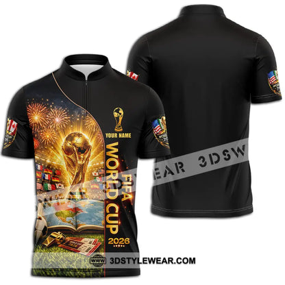 Unisex Shirt - Custom World Cup 2026 3D Shirt Zipper Polo Shirt / S T-shirt