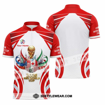 Unisex Shirt - Custom World Cup 2026 3D Shirt Zipper Polo Shirt / S T-shirt
