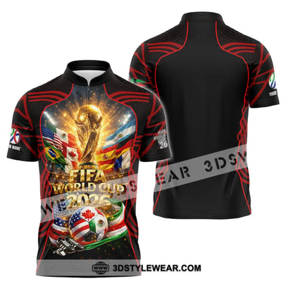 Unisex Shirt - Custom World Cup 2026 3D Shirt Zipper Polo Shirt / S T-shirt
