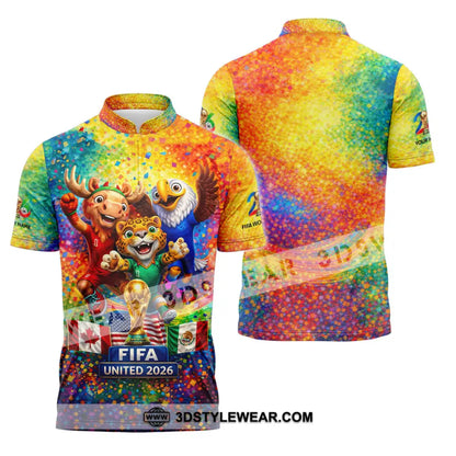 Unisex Shirt - Custom World Cup 2026 3D Shirt - Zipper Polo Shirt / S - T-shirt