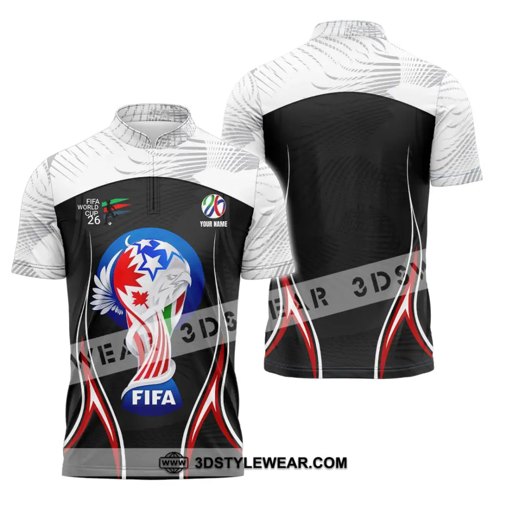 Unisex Shirt - Custom World Cup 2026 3D Shirt Zipper Polo Shirt / S T-shirt