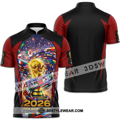 Unisex Shirt - Custom World Cup 2026 3D Shirt Zipper Polo Shirt / S T-shirt