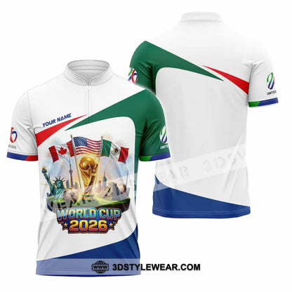 Unisex Shirt - Custom World Cup 2026 3D Shirt Zipper Polo Shirt / S T-shirt