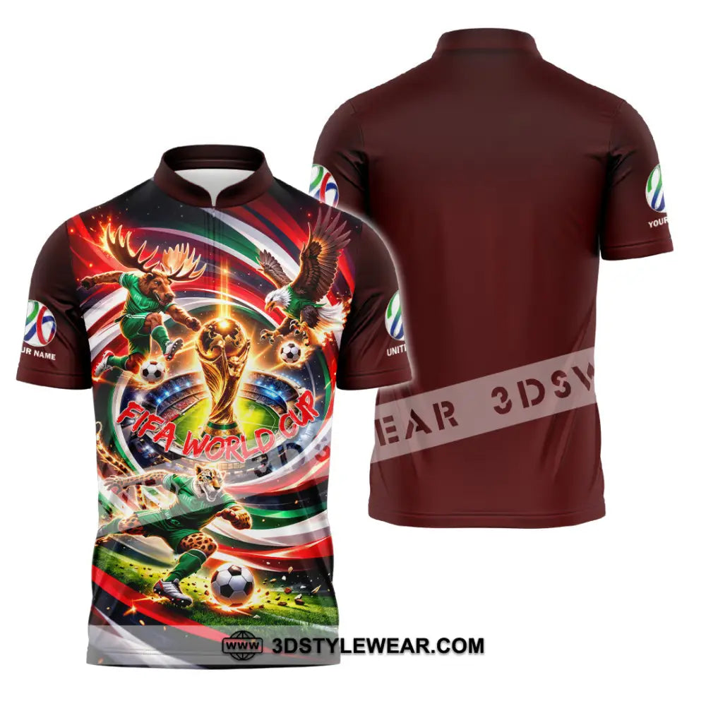 Unisex Shirt - Custom World Cup 2026 3D Shirt Zipper Polo Shirt / S T-shirt