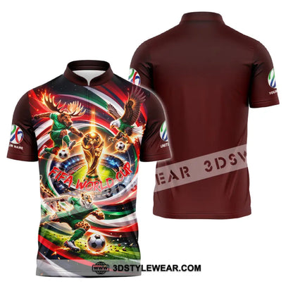 Unisex Shirt - Custom World Cup 2026 3D Shirt Zipper Polo Shirt / S T-shirt