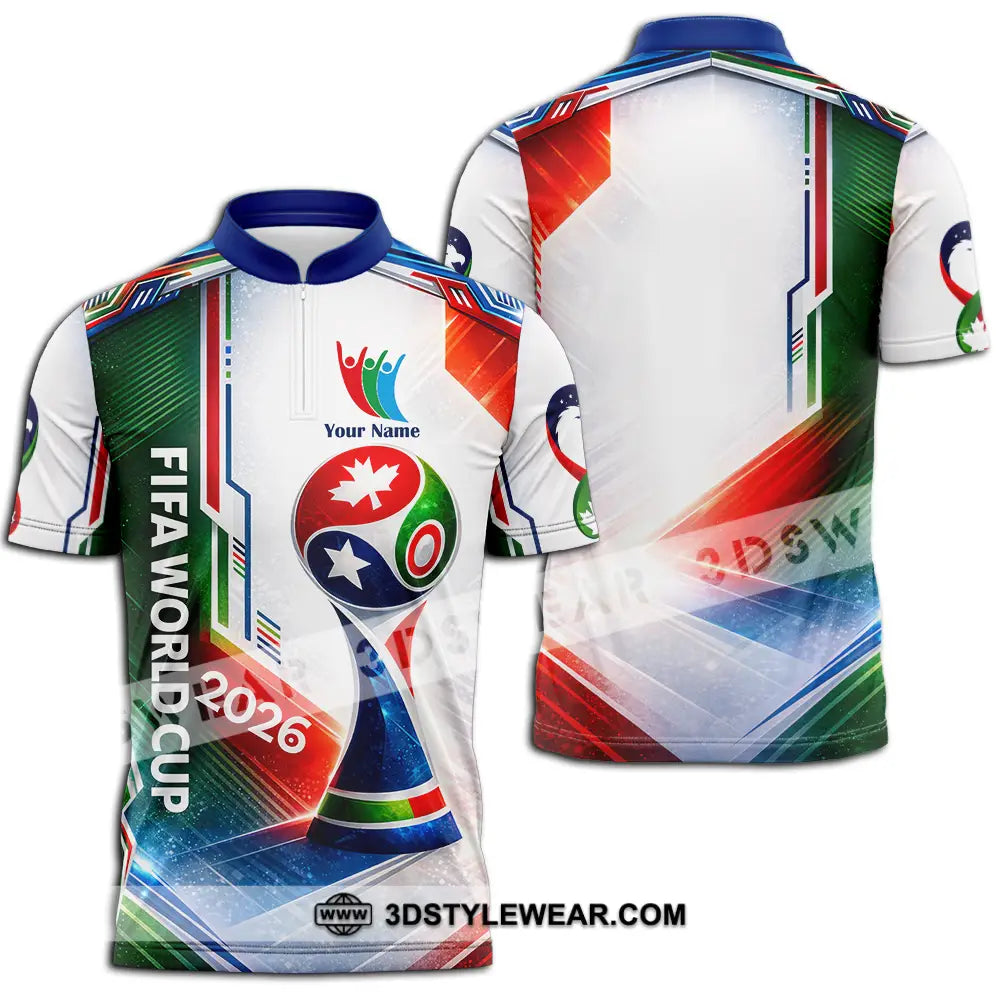 Unisex Shirt - Custom World Cup 2026 3D Shirt Zipper Polo Shirt / S T-shirt