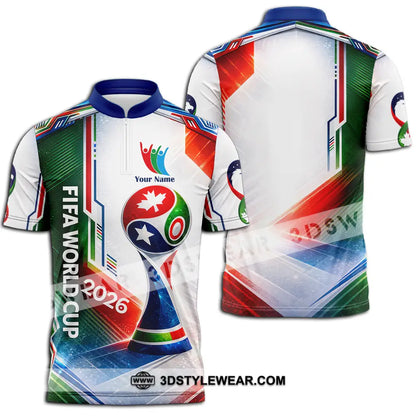 Unisex Shirt - Custom World Cup 2026 3D Shirt Zipper Polo Shirt / S T-shirt