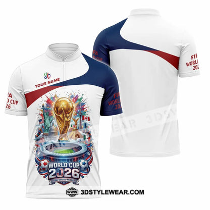 Unisex Shirt - Custom World Cup 2026 3D Shirt - Zipper Polo Shirt / S - T-shirt