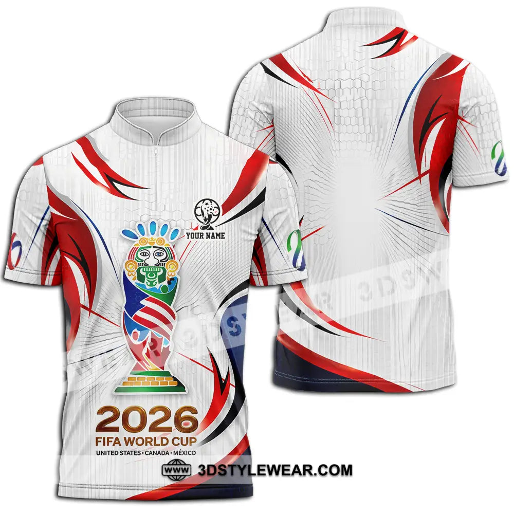 Unisex Shirt - Custom World Cup 2026 3D Shirt Zipper Polo Shirt / S T-shirt