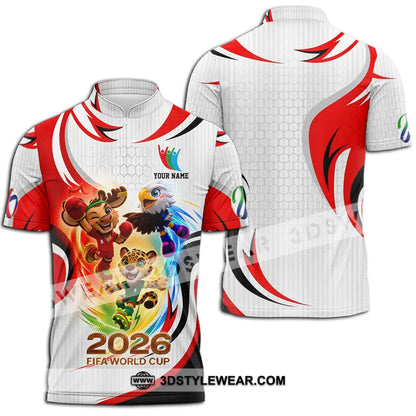 Unisex Shirt - Custom World Cup 2026 3D Shirt Zipper Polo Shirt / S T-shirt