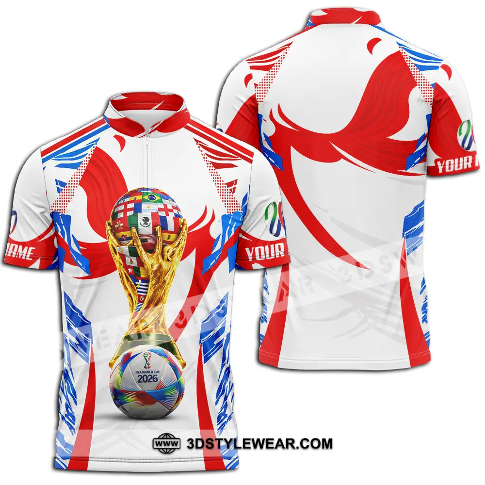 Unisex Shirt - Custom World Cup 2026 3D Shirt Zipper Polo Shirt / S T-shirt
