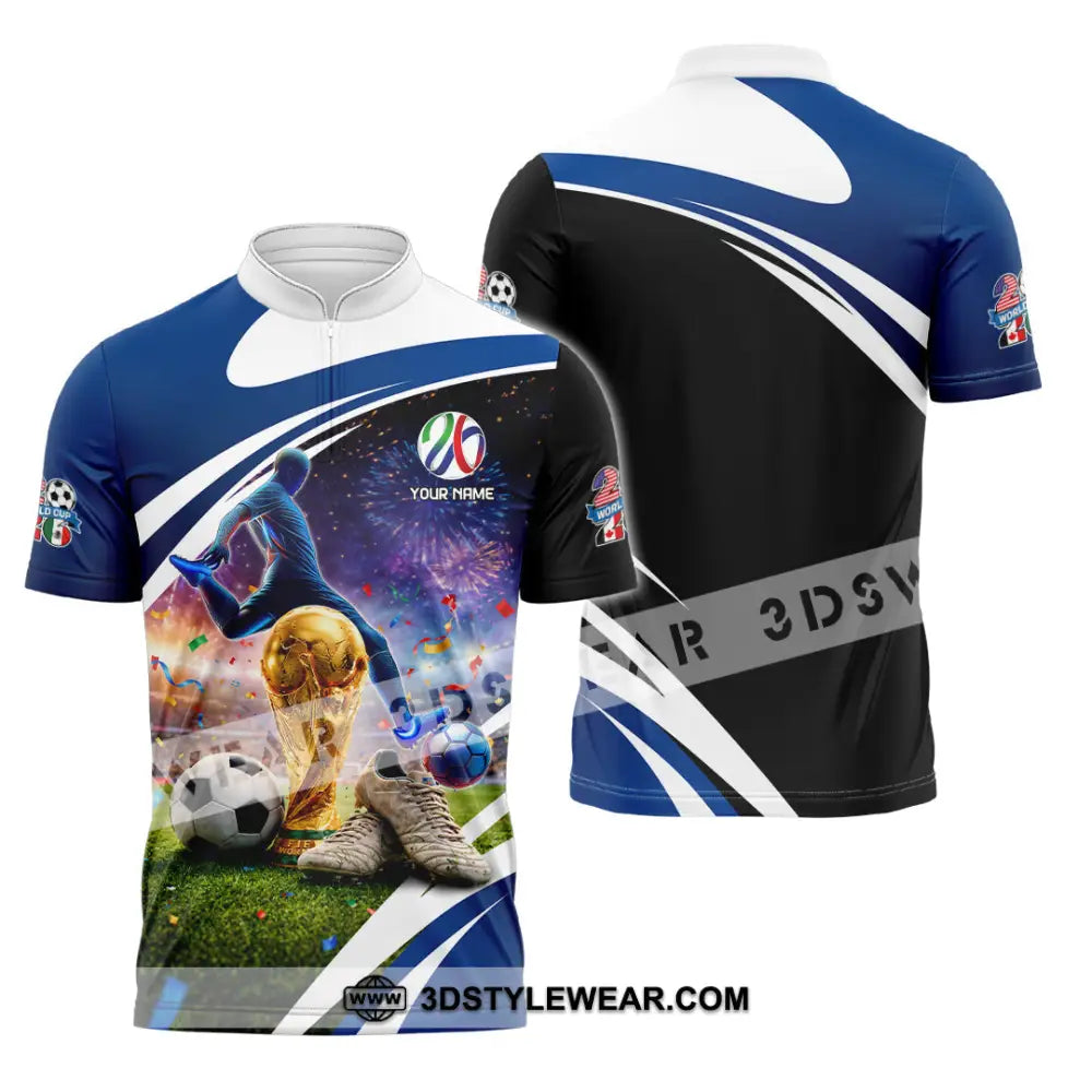 Unisex Shirt - Custom World Cup 2026 3D Shirt Zipper Polo Shirt / S T-shirt