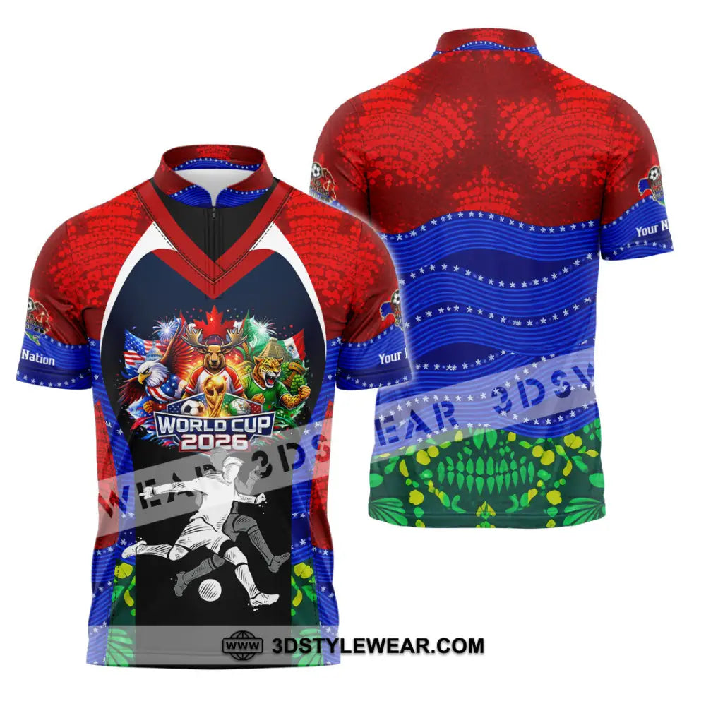 Unisex Shirt - Custom World Cup 2026 3D Shirt - Zipper Polo Shirt / S - T-shirt