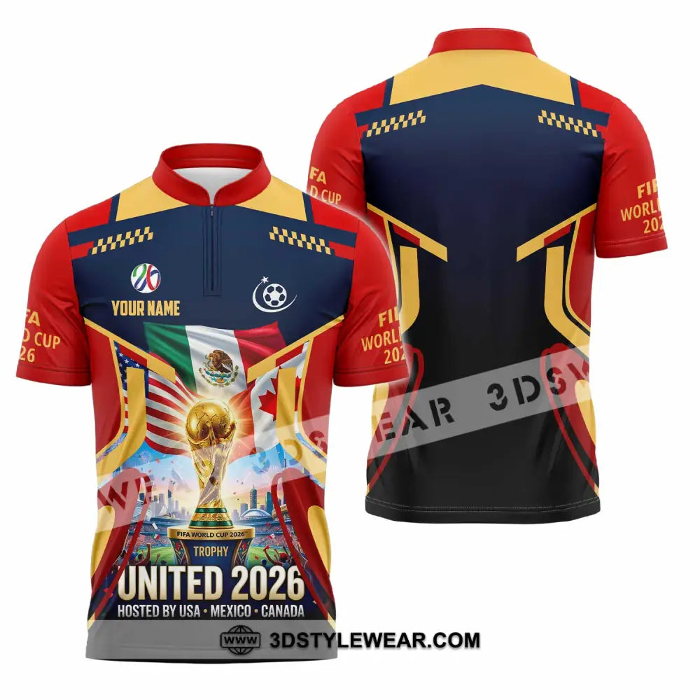 Unisex Shirt - Custom World Cup 2026 3D Shirt - Zipper Polo Shirt / S - T-shirt