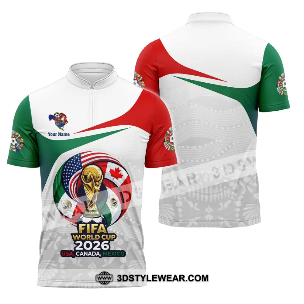 Unisex Shirt - Custom World Cup 2026 3D Shirt - Zipper Polo Shirt / S - T-shirt
