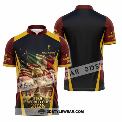 Unisex Shirt - Custom World Cup 2026 3D Shirt Zipper Polo Shirt / S T-shirt