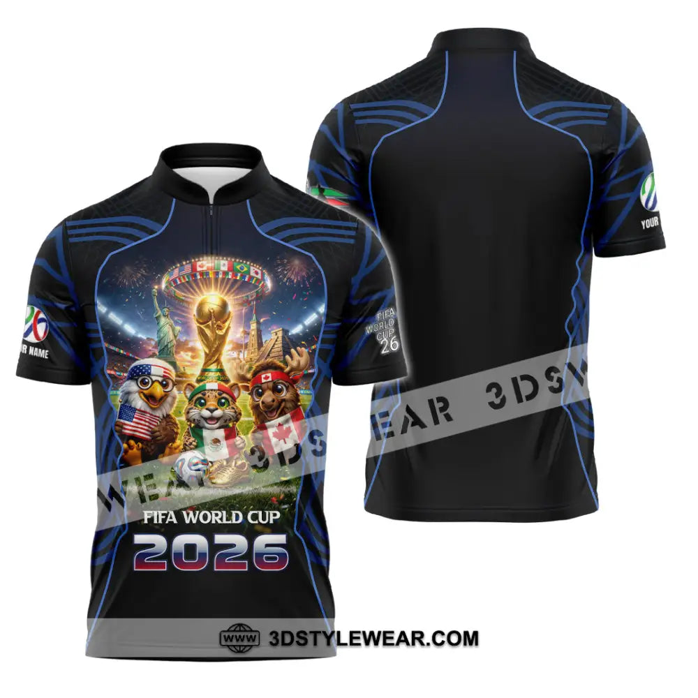 Unisex Shirt - Custom World Cup 2026 3D Shirt Zipper Polo Shirt / S T-shirt