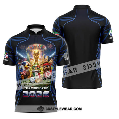 Unisex Shirt - Custom World Cup 2026 3D Shirt Zipper Polo Shirt / S T-shirt