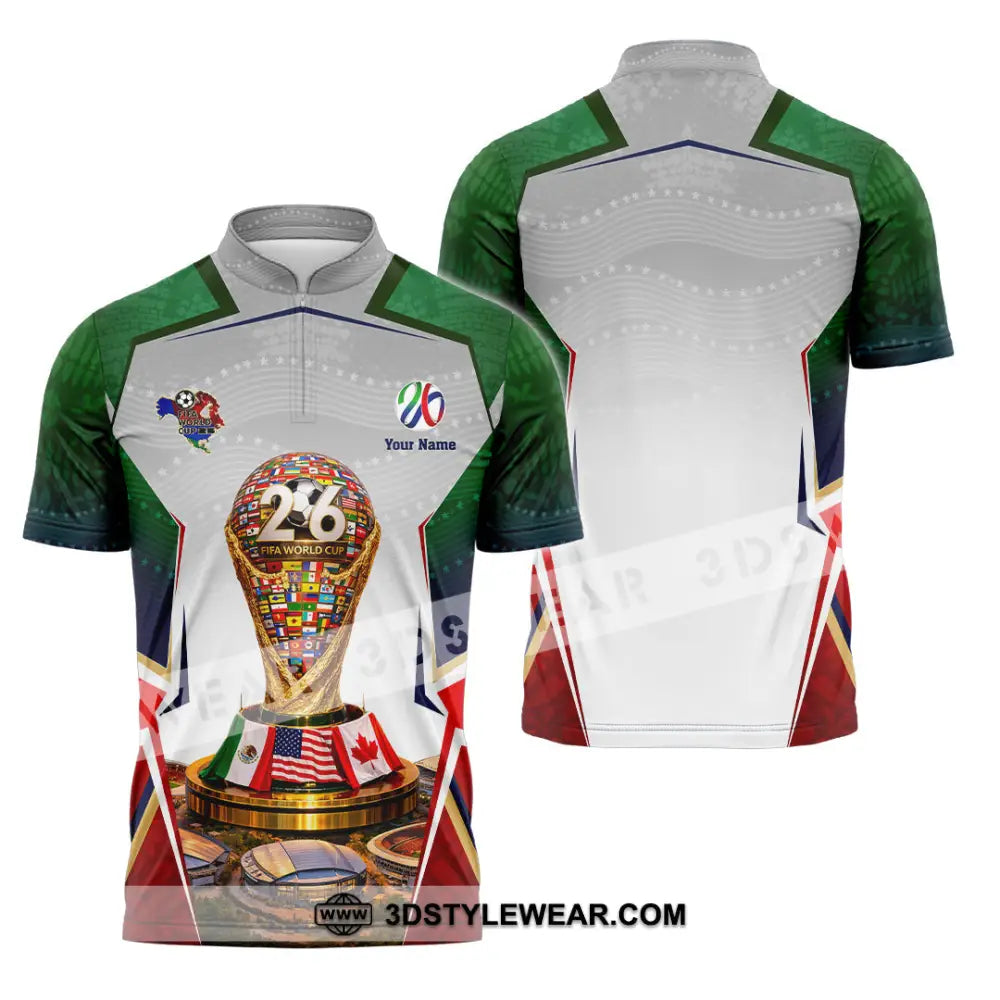 Unisex Shirt - Custom World Cup 2026 3D Shirt - Zipper Polo Shirt / S - T-shirt