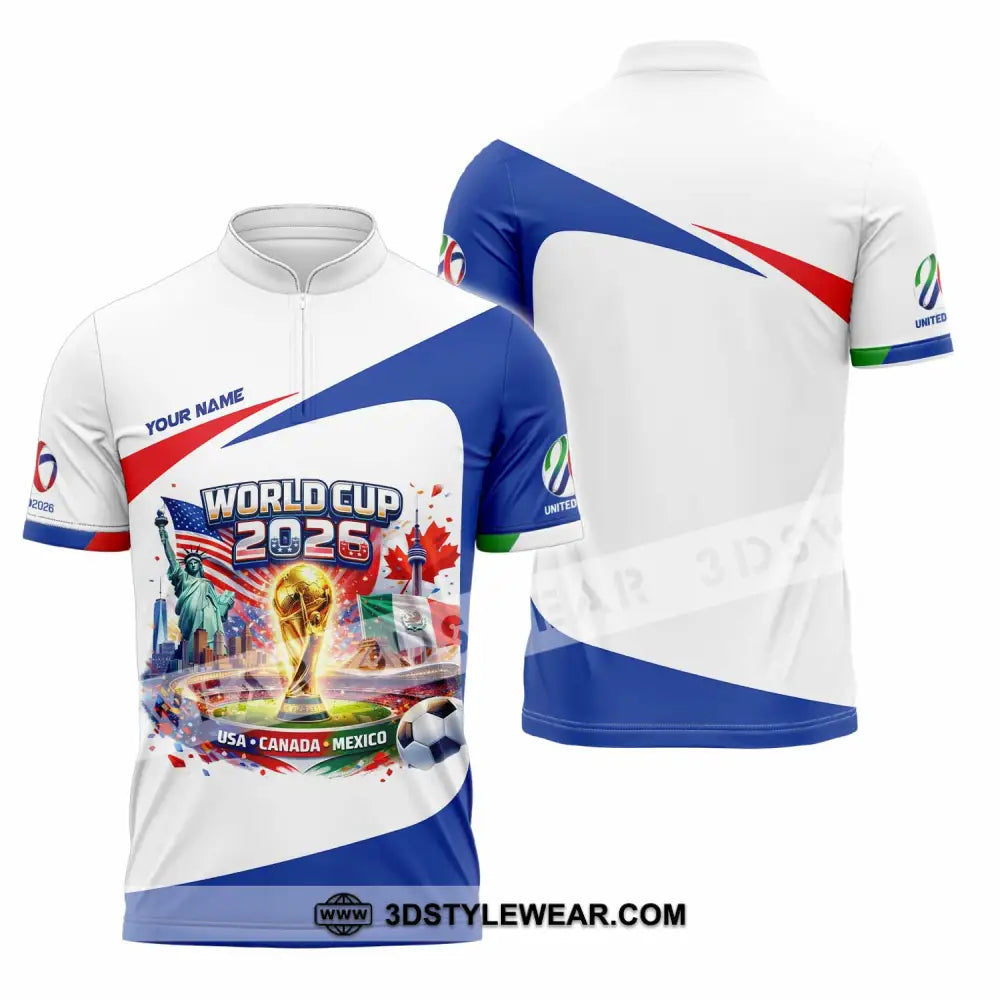 Unisex Shirt - Custom World Cup 2026 3D Shirt Zipper Polo Shirt / S T-shirt