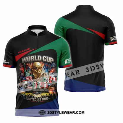 Unisex Shirt - Custom World Cup 2026 3D Shirt Zipper Polo Shirt / S T-shirt