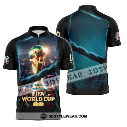 Unisex Shirt - Custom World Cup 2026 3D Shirt Zipper Polo Shirt / S T-shirt