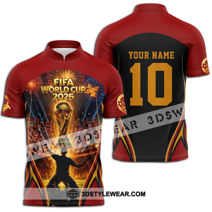 Unisex Shirt - Custom World Cup 2026 3D Shirt Zipper Polo Shirt / S T-shirt