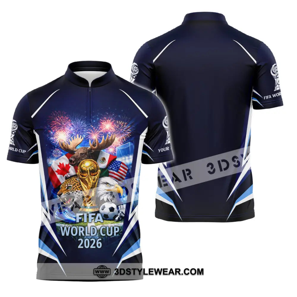 Unisex Shirt - Custom World Cup 2026 3D Shirt Zipper Polo Shirt / S T-shirt