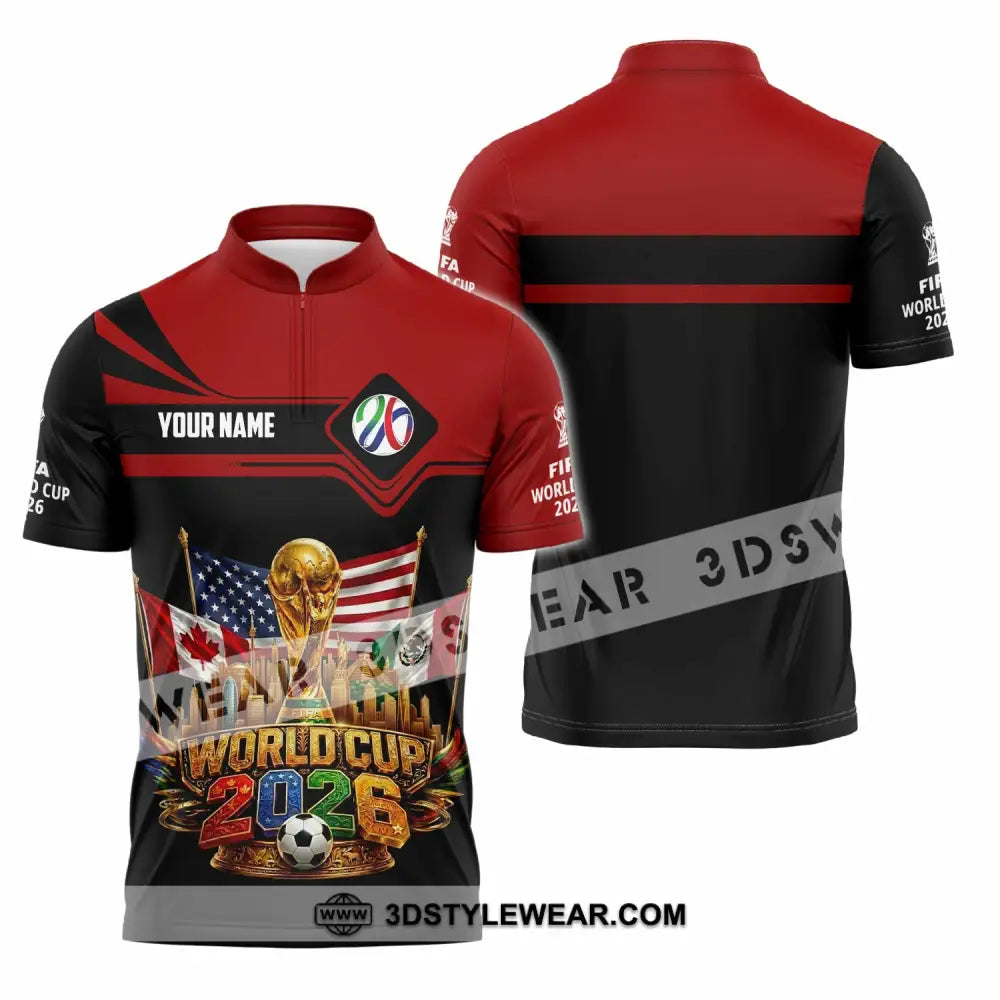 Unisex Shirt - Custom World Cup 2026 3D Shirt - Zipper Polo Shirt / S - T-shirt